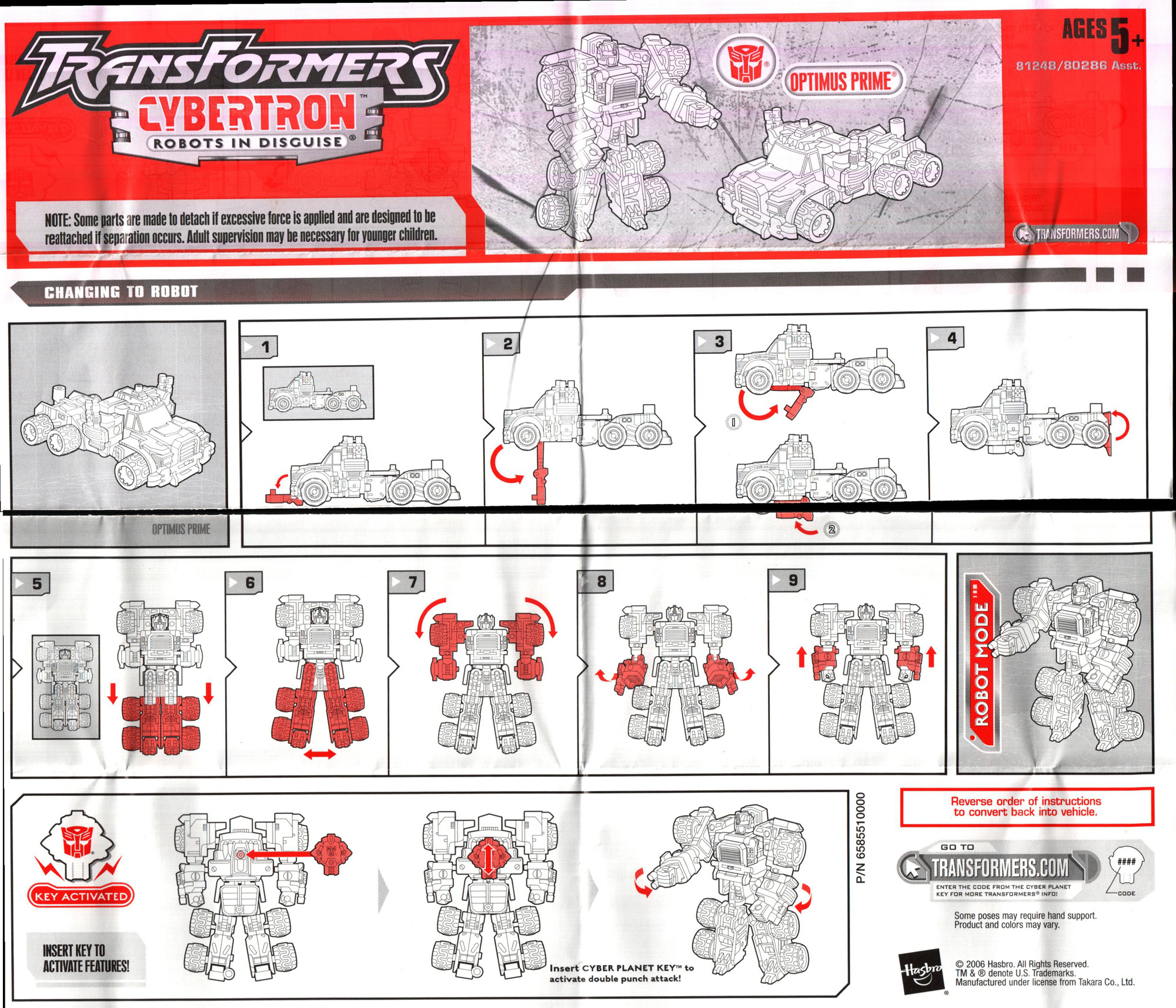 optimus prime hasbro toy instructions